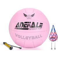 Adekale Pink Volleyball Beach Volleyball Soft Indoor And Outdoor Play Official Size 5 Volleyball Beach Backyard Sports Training Equipment For Adults,Teenagers,Beginners With Pump And Needle