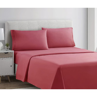 Clara Clark Split King Sheets Set, Deep Pocket Bed Sheets For Split King Size Bed, 4 Piece Bed Sheet Set, Super Soft Bedding Sheets & Pillowcases, Split King, Coral Pink