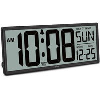 Wallarge 14.5'' Large Digital Wall Clock Battery Operated With Jumbo Numbers, Temperature And Date - Easy To Read And Set, Auto Dst