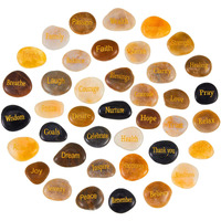 40 Pieces Engraved Inspirational Stones Different Words Encouragement Stones Motivational Gifts Garden Rocks With Words Positive Rocks For Friends Family As Christmas Thanksgiving Gift