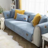 Vctops Sherpa Fleece Sofa Couch Covers Super Soft Warm Plush Sectional Couch Cover Luxury Fuzzy Furry Non Slip Sofa Slipcover Furniture Protector (Sky Blue,28""X28"")