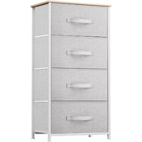 Yitahome Dresser With 4 Drawers - Fabric Storage Tower, Organizer Unit For Bedroom, Living Room, Hallway, Closets & Nursery - Sturdy Steel Frame (Light Grey)