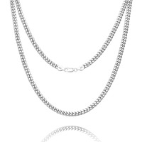 Waitsoul 925 Sterling Silver Cuban Chain Lobster Clasp 4Mm Silver Cuban Link Curb Chain Necklace For Women Men Diamond Cut 16-30 Inches(28)