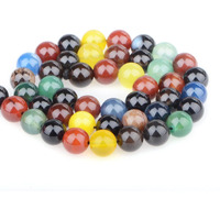 Bymitel 45 Pcs Natural Genuine Real Round Loose Stone Beads Gemstone Spacers For Charm Diy Jewelry Making 15.5"" Per Strand 8Mm (Multicolor Agate, 8Mm)