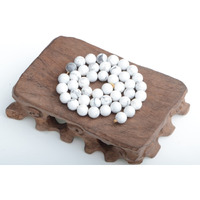 Bymitel 36 Pcs Natural Genuine Real Round Loose Stone Beads Gemstone Spacers For Charm Diy Jewelry Making 15.5"" Per Strand 10Mm (White Howlite, 10Mm)