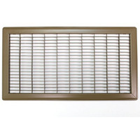 10"" X 30"" Floor Grille - Fixed Blades Air Grill - Brown [Outer Dimensions: 11.75 X 31.75]