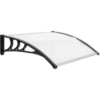 Vingli Window Awning Door Canopy, 30"" X 40"" Awnings For Doors Polycarbonate Cover Outdoor Door Awnings Exterior Patio Awnings Rain Snow Sunlight Protection Hollow Sheet (Clear Board & Black Bracket)