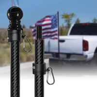 5Ft/6Ft Outdoor Flag Pole For House, Carbon Fiber Design Heavy Duty Flag Pole With Tangle Free Spinning Grommets, High Wind Flagpole For Residential Garden Yard Porch Commercial (Sinyoeer Flag Pole Only)
