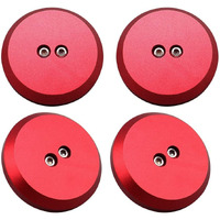 Samman Corvette Jack Pucks Billet Aluminum Jacking Puck Jack Pad Adapter Floor Jack Pad Compatible With 1997-2023 Corvette C5 C6 C7 C8/ Porsche 944 964 993 996 997 911 Boxster Cayman -(4 Pack Red)