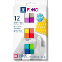 Staedtler 8023 C12-2 Fimo Soft Oven Hardening Modelling Clay 12 X 25 G Blocks - Brilliant Colours