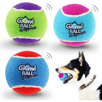 Gigwi Tennis Balls For Dogs, Squeaky Dog Tennis Balls For Exercise, High Bouncy Dog Balls Bright Colors 2.5 Inches, Interactive Funny Dog Toys For All Breeds Of Dogs Indoor & Outdoor Dog Games, 3 Pack