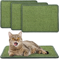 4 Pcs Cat Scratcher Mat Sisal Cats Scratch Mats Horizontal Cat Floor Scratching Pad Rug Sisal Fabric Cat Scratch Mat For Protecting Carpets Sofas And Cat Grinding Claws Green 11.8"" X 15.7""