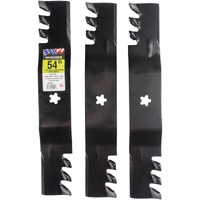 Maxpower 561738Xb 3 Blade Commercial Mulching Set For 54"" Cut Craftsman, Husqvarna, Poulan S 532187255, 187254, 187255, 187256, Replaces Oem No. 32187255, 532187256, Black