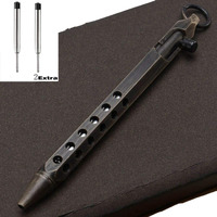 Puosuo Six-Edge Solid Brass Pen, Bolt Action Pen Edc Pocket Pen Signature Pen Pocket Pen(Black)