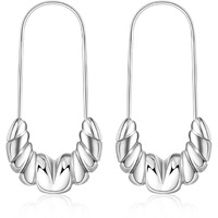 Sterling Silver Hoop Earrings For Women,14K White Gold Earrings Hypoallergenic Chunky Huggie Silver Hoops Small Fashion Dainty Earring