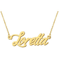 Aoloshow Loretta Mama Initials Name Necklace Cursive Script Name Necklace Womens Jewelry