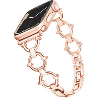 G-Ficu Ring-Shaped Band Compatible With Apple Watch Band 41Mm 40Mm 38Mm Iwatch Series 8 7 6 Se 5 4 3 2 1, Light Cute Slim Metal Bands For Women, Fancy Luxury Jewelry Stylish Dressy Bracelet (Rose Gold)