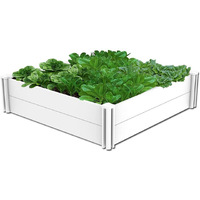 Kdgarden 4 'X4 ' White Vinyl Raised Garden Bed Kit, Outdoor Above Ground Garden Box For Growing Vegetables, Flowers, Herbs, Diy Gardening, Whelping Pen And More