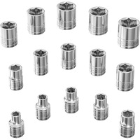 Olsa Tools Metric Socket Set (15Pc) | 3/8-Inch Drive | 6-Point Shallow Socket Set | Metric Sizes From 6 Mm To 20 Mm | Mechanic Metric Socket Sets | Short Chrome Sockets | Professional Grade