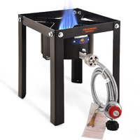 Arc Propane Burner 37,000 Btu High Pressure Propane Stove With Portable Stand, Cast Iron Single Burner Gas Stove Cooker,Burners For Cooking, Outside Stove For Outdoor Cooking