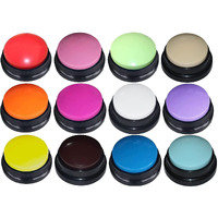 Frqntkpa 12 Color Voice Recording Button, Dog Buttons For Communication Pet Training Buzzer, 30 Second Record & Playback, Funny Gift For Study Office Home Wtih Whire And Coffee