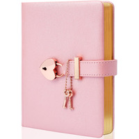 Cagie Diary For Girls With Lock And 2 Keys, Diary With Lock For Girls Ages 8-12, Heart-Shaped Locked Journal For Women, Gold Edged Pages 5.3 X 7 Inch