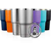 Comooo 30Oz Stainless Steel Tumbler With Lid Insulated Tumbler Coffee Cup Durable Double Wall Vacuum Travel Coffee Mug Thermal For Hot And Cold Drinks (Grey, 1 Pack)