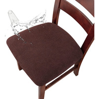 Genina Seat Covers For Dining Chairs Cover 100% Waterproof Dining Room Chair Seat Covers Kitchen Chair Covers (6 Pcs, Chocolate)