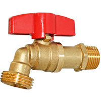 Hqmpc Outdoor Spigot Hose Ball Valve Hose Bibb Garden Hose Connect Bibb Shut Off Valve No Lead Brass Stop Valve 1/2"" Mnpt Connect 3/4"" Ght Outlet 1 Pcs