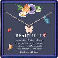 Hidepoo Initial Butterfly Necklace For Women Girls - Dainty 14K Rose Gold Filled Letter N Alphabet Butterfly Pendant Necklace Delicate Initial Butterfly Choker Necklaces For Women Girls Jewelry(N)