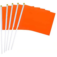 Wxtwk 50 Pack Solid Orange Flag Small Mini Plain Orange Diy Color Flags On Stick,Marking Decoration Supplies,Grand Opening,Kids Birthday,Party Events Celebration