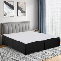 Cathay Home Full Bed Skirt: Ultra Soft, Double Brushed, Wrinkle Resistant Microfiber Pleated Easy Fit Basic Bed Skirt - Black, Full