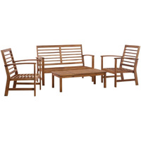 Vidaxl 4 Piece Patio Lounge Set Solid Acacia Wood