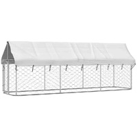 Vidaxl Outdoor Dog Kennel With Roof 157.5""X39.4""X59.1""
