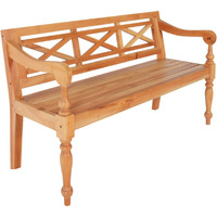 Vidaxl Batavia Bench 48.4"" Solid Mahogany Wood Light Brown