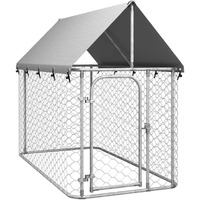Vidaxl Outdoor Dog Kennel With Roof 78.7""X39.4""X59.1""