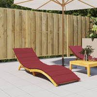 Vidaxl Sun Lounger Cushion Wine Red 78.7""X23.6""X1.2"" Oxford Fabric