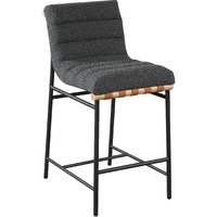 Lahni Dark Gray Boucle Fabric Counter Height Chair