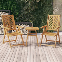 Vidaxl Reclining Patio Chairs 2 Pcs Solid Wood Acacia