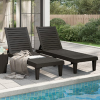 Vidaxl Sun Loungers 2 Pcs Black 61""X22.8""X32.7"" Polypropylene