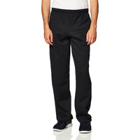 Gildan Adult Fleece Open Bottom Sweatpants With Pockets, Style G18300, Black, Large