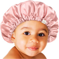 Yanibest Baby Satin Bonnet Sleep Cap For Curly Hair - Double Layer Reversible Adjustable Silky Satin Cap For Infant Toddler Child(6-36Months,Pink)