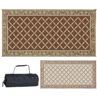 Stylish Camping 119187 9-Feet By 18-Feet Reversible Mat, Plastic Straw Rug, Large Floor Mat For Outdoors, Rv, Patio, Backyard, Picnic, Beach, Camping (Brown/Beige)