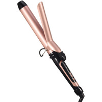 Lanvier 1.25 Inch Clipped Curling Iron With Extra Long Tourmaline Ceramic Barrel, Professional Hair Curler Up To 450?? Dual Voltage For Traveling, Hair Waving Style Tool For Girls & Women-Rose Gold