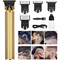 Hair Clippers For Men,Cordless Rechargeable Hair Trimmer Metal Body Cutting Grooming Kit Beard Shaver Barbershop Professional (Gold)