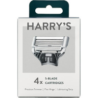 Harry's Razor Blades (1 Pack Of 4) In Durable Hinged Water Friendly Travel Case