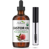 Milania Organic Castor Oil (2Oz) Extra Strength, Eyelashes Serum, Eyebrows, Hair Growth-100% Pure, Cold Pressed-Natural Conditioner
