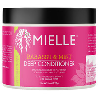 Mielle Organics Babassu & Mint Deep Conditioner With Protein, Moisturizing & Conditioning Deep Treatment, Hydrating Repair For Dry, Damaged, & Frizzy Hair, 8-Ounces
