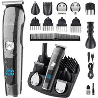 Qbzdoua Mens Hair Clipper Beard Trimmer Cordless Mens Grooming Kit Trimmer For Beard Head Face And Body Waterproof Ipx7 Led Power Display