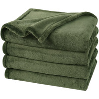 Phf Ultra Soft Fleece Blanket King Size, No Shed No Pilling Luxury Plush Cozy 300Gsm Lightweight Blanket For Bed, Couch, Chair, Sofa Suitable For All Season, 108"" X 90"", Olive Green